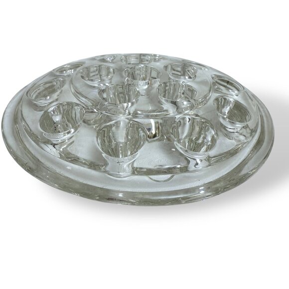 Vintage Glass Floral Frog Clear 5" for Flower Arranging 16 Hole Sections - Picture 4 of 5
